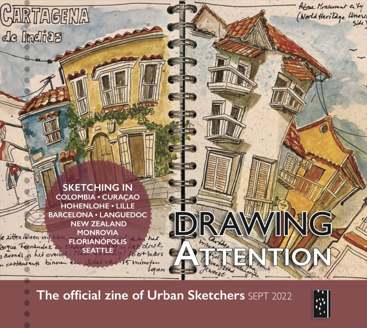 Capa da publicação Drawing Attention mostrando conjunto de casas